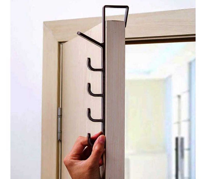 Універсальна вішалка-гачок на двері для речей одягу чорна