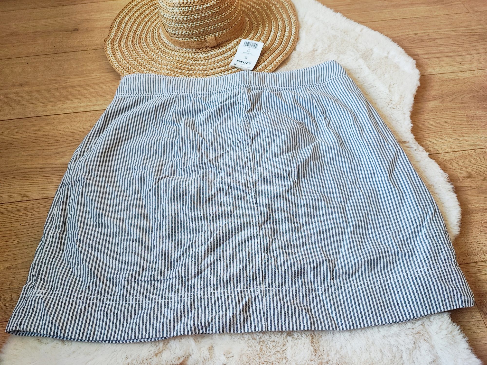 Nowa spódnica Next XXL 44 bawełna lato plus size w paski