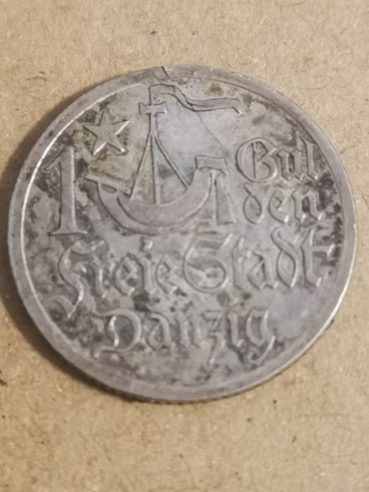 Moneta obiegowa WMG 1 gulden 1923r srebro