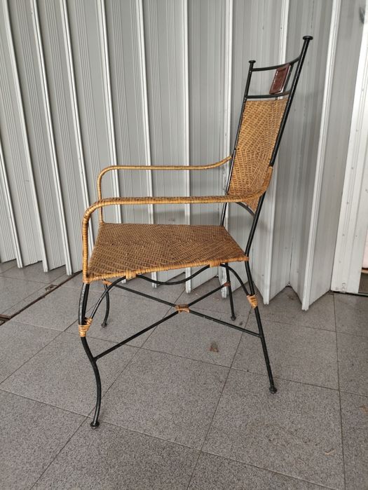 Conjunto de 6 cadeiras em ferro fundido e verga - interior/exterior