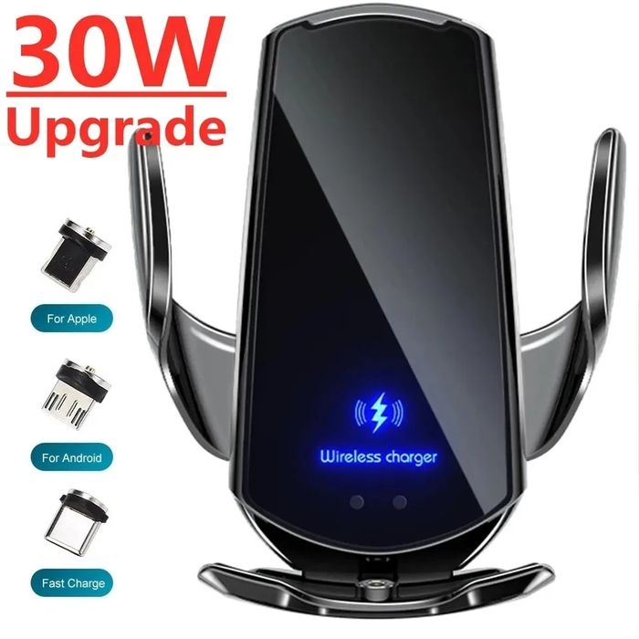 30w Bezprzewodowa ładowarka samochodowa Magnetyczny automatyczny