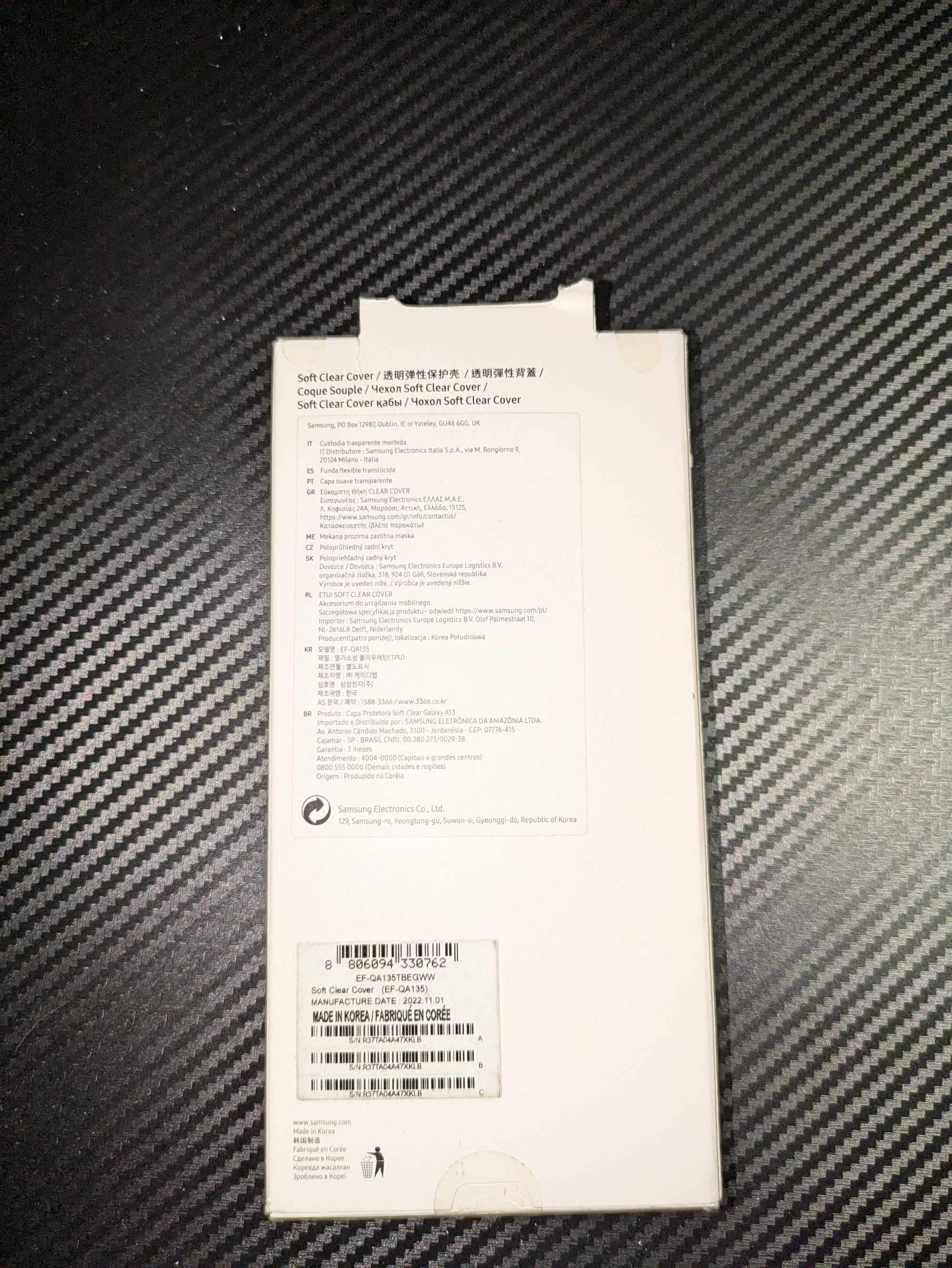 Etui Soft clear cover galaxy a13 ciemno-przezroczysty