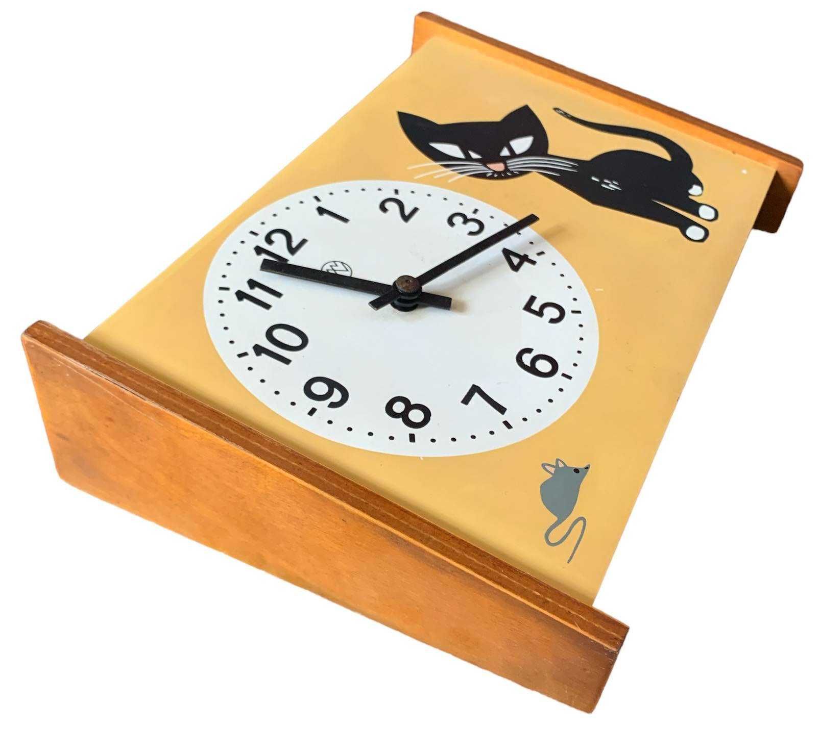 PRL: Zegar dziecięcy ścienny Weimar Lata 60 70, retro vintage