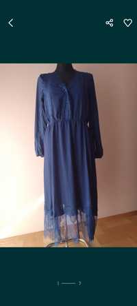 Sukienka SHEILAY midi xl zwiewna kobaltowa XL