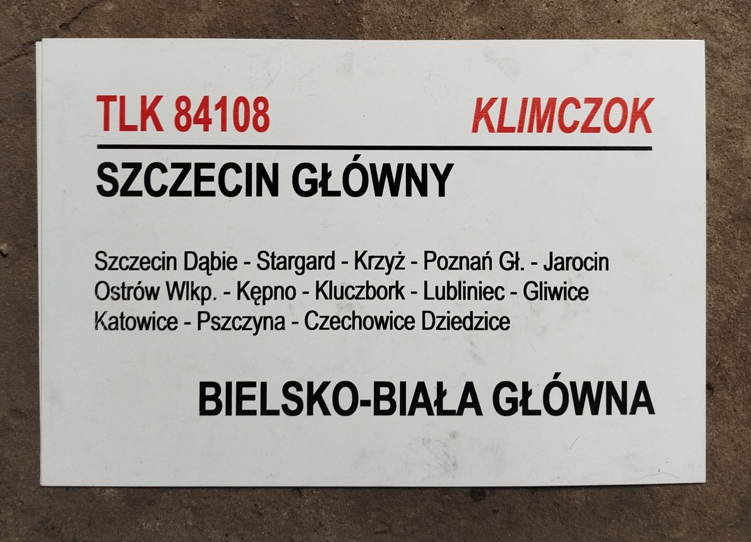 Tablica kierunkowa TLK Klimczok