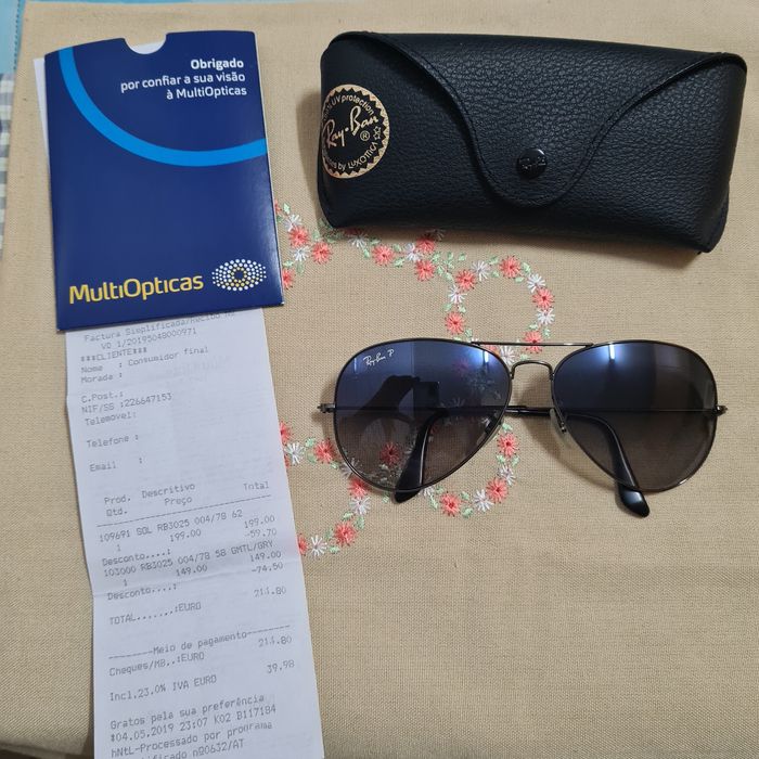 Oculos ray ban aviator polarized 62mm