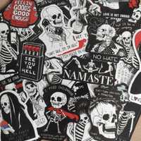 50 Autocolantes Stickers Esqueletos Namaste Hell