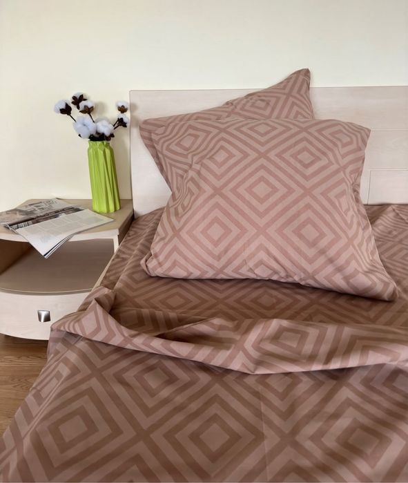 Стильна постільна білизна в ромб, бязь голд