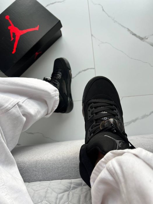 Кросівки Air Jordan 5 black retro cat | Nike | чорні