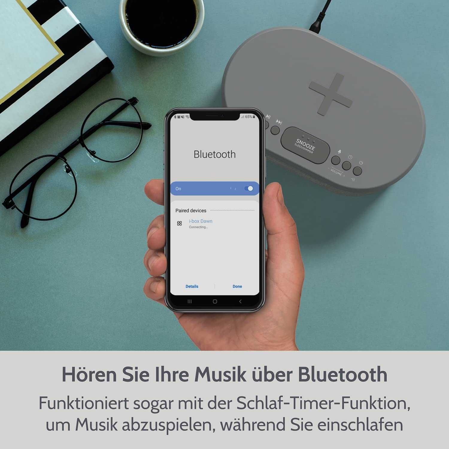 Radiobudzik z Bezprzewodowym ładowaniem I-BOX . Radio FM
