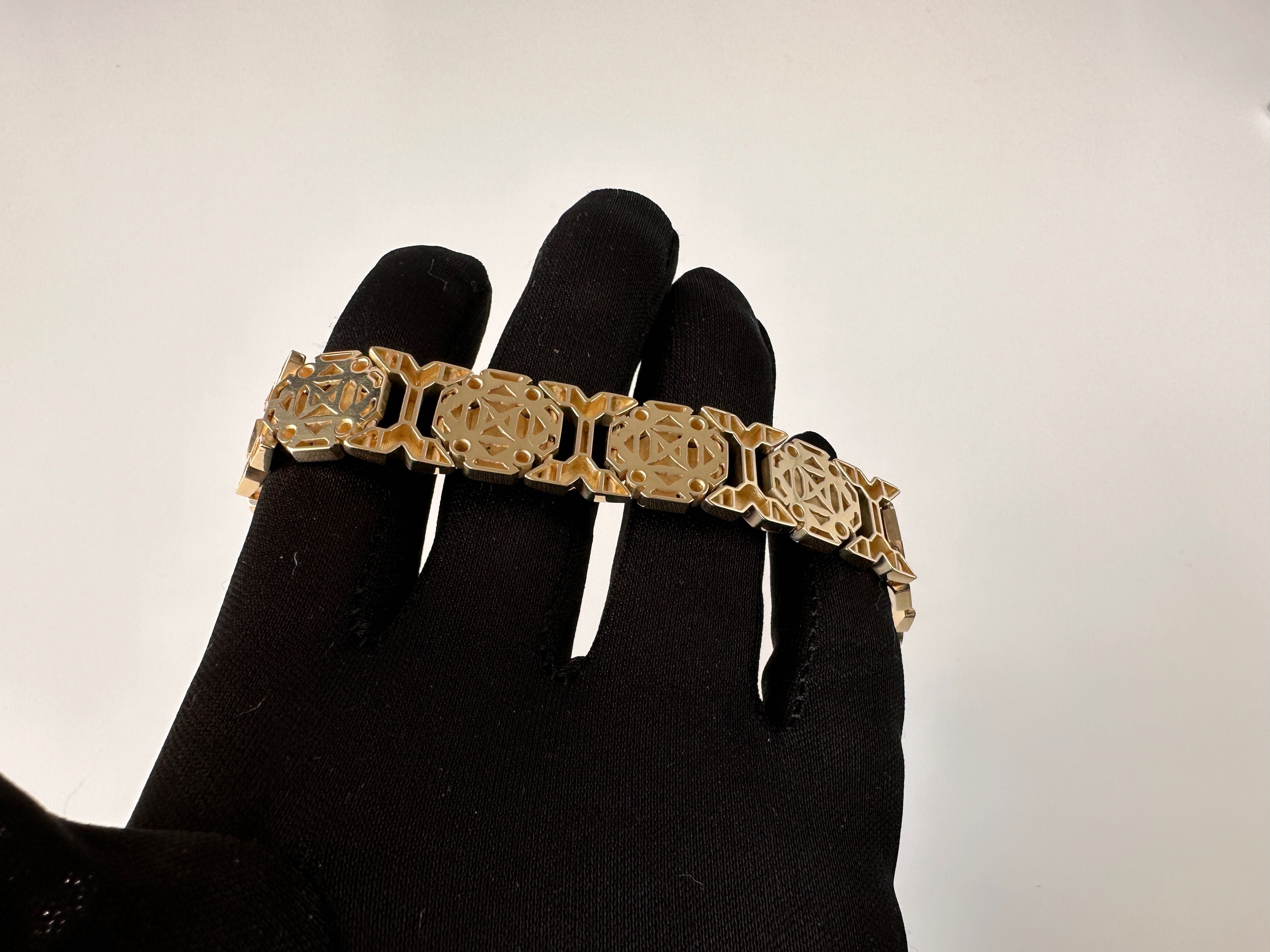 LV 54,2g / 20,5cm / 16,5mm ! Złota bransoletka ! 585pr 14k