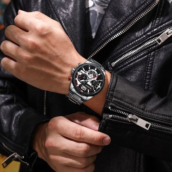 zegarek męski curren 8395 (zc019a) - chronograf