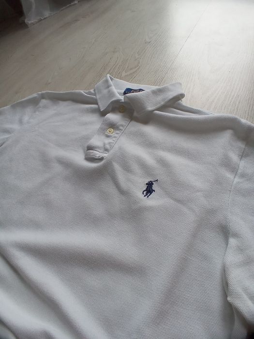 Biała koszulka polo ralph lauren casual fit drill hip-hop chicago