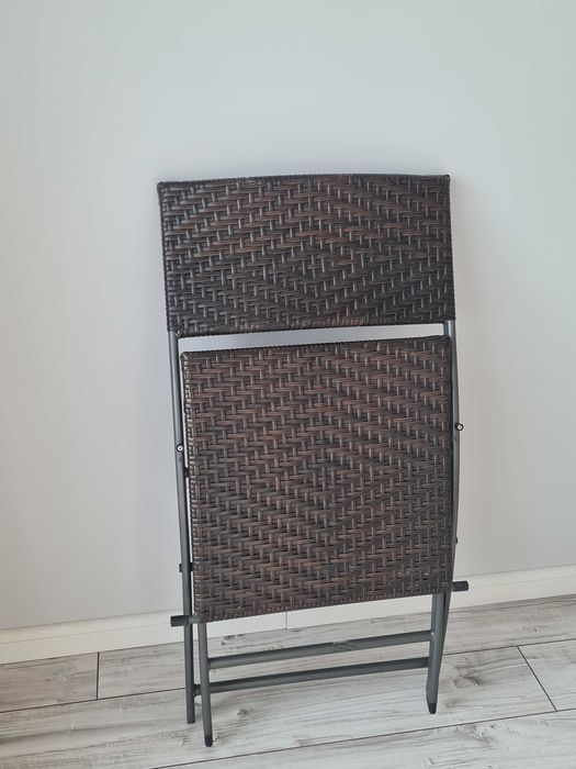 Fotel ogrodowy technorattan – brązowy