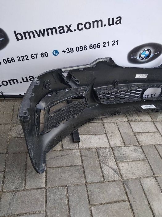 Бампер BMW 5 G30 G31 М-Пакет чорний під партроніки+камеру