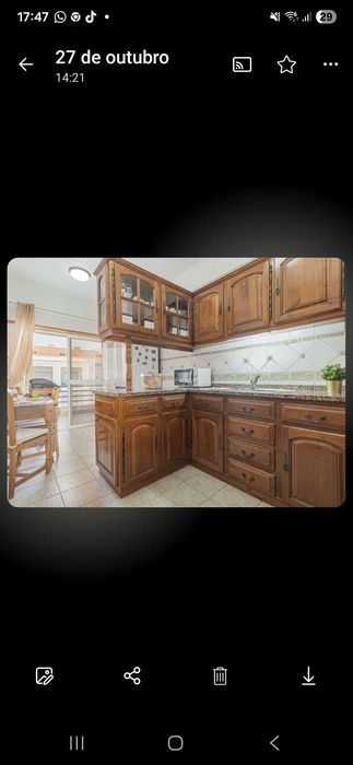 Cozinha completa em madeira maciça + bancada granito + lava-loiça