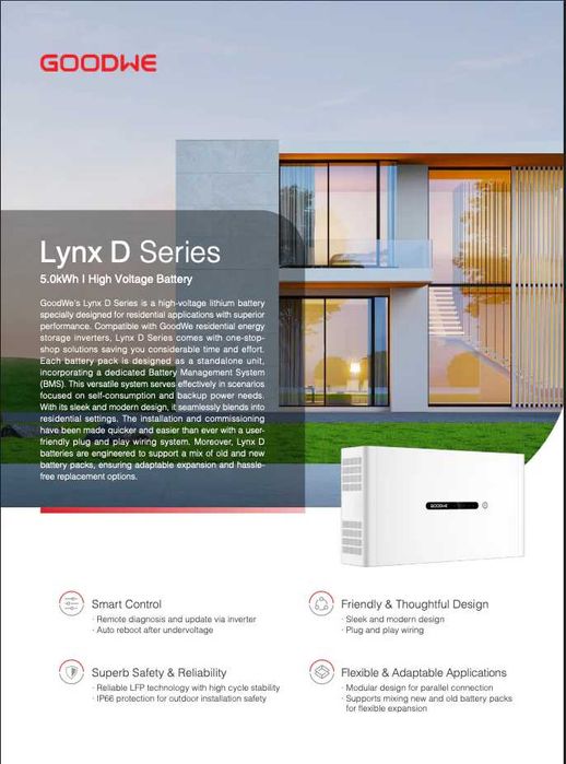GoodWe Lynx Home D - Bateria lítio Alta Tensão – 10 kWh