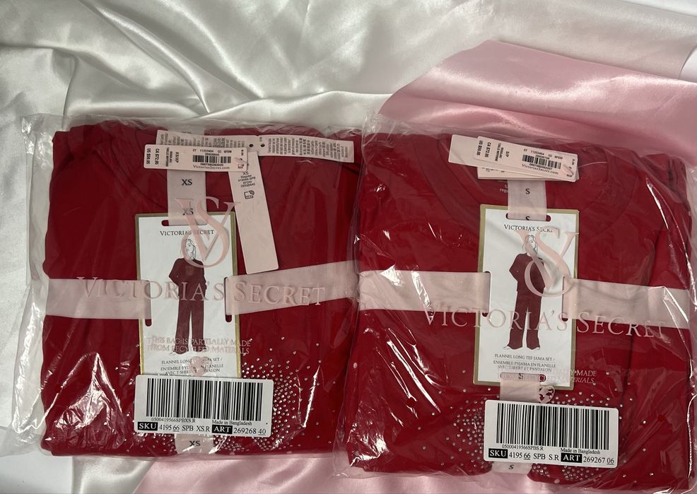 Фланелева піжама victoria’s secret flannel long tee-jama set XS, S