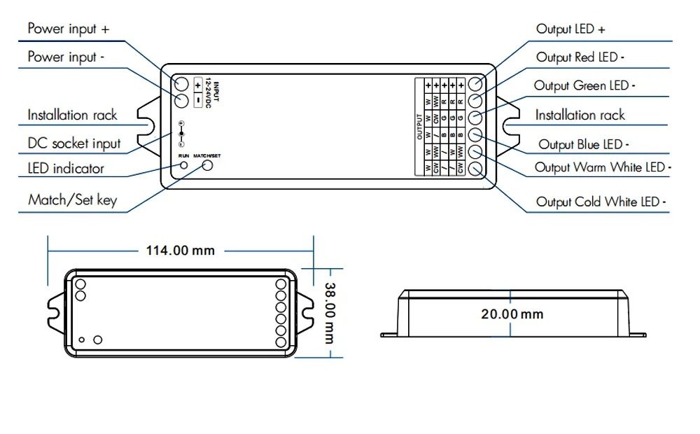 Tuya WiFi WT5 RGB/CCT LED Контролер для світлодіодніих стрічок