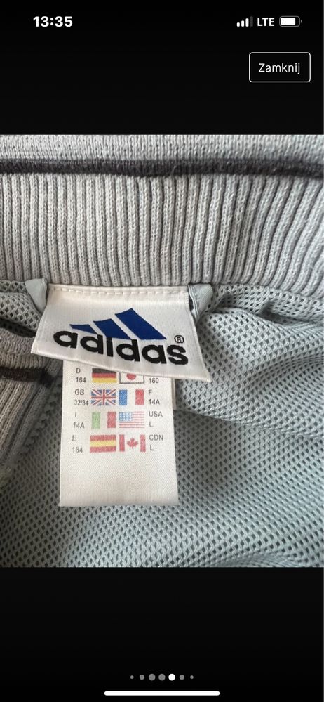 Adidas szara bluza treningowa lub na co dzień rozmiar 164 cm