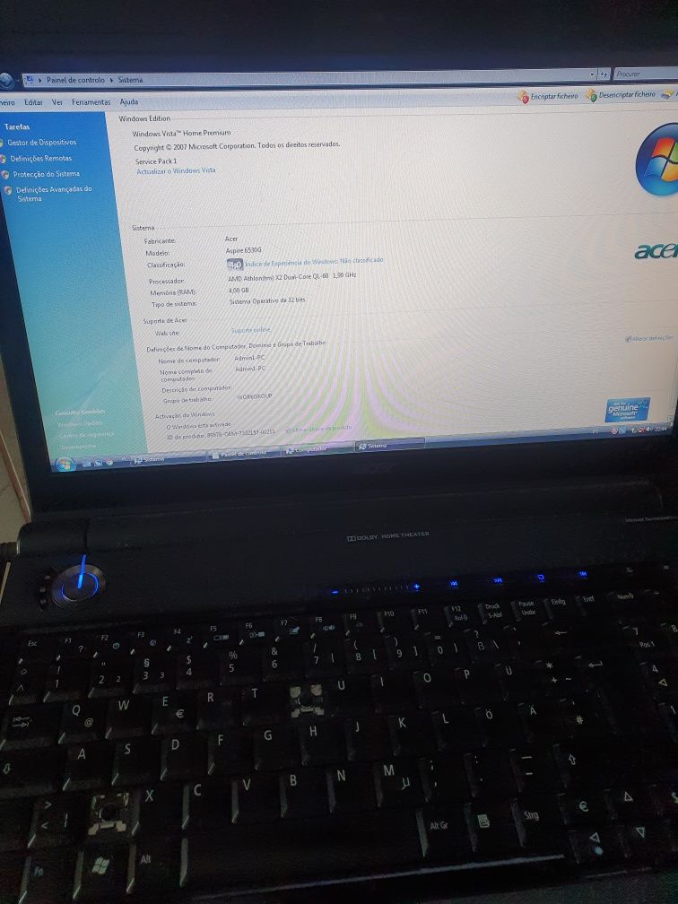 Computador  acer aspire 6530