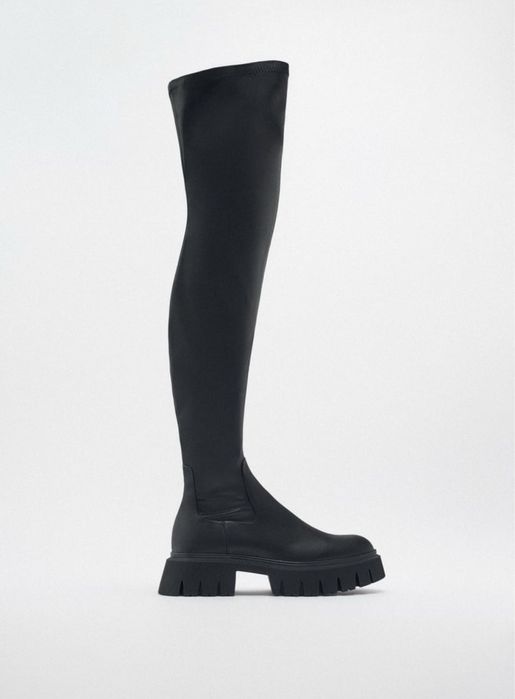 Zara сапоги чулки ботфорти чоботи