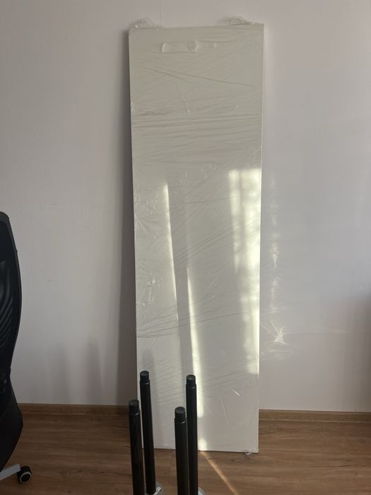 Ikea biuro białe 200x60cm + cztery nogi z regulowaną wysokością
