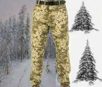 Штани чоловічі зимові камуфляжні  52 розмір XXL на флісі  пiксель 4киш