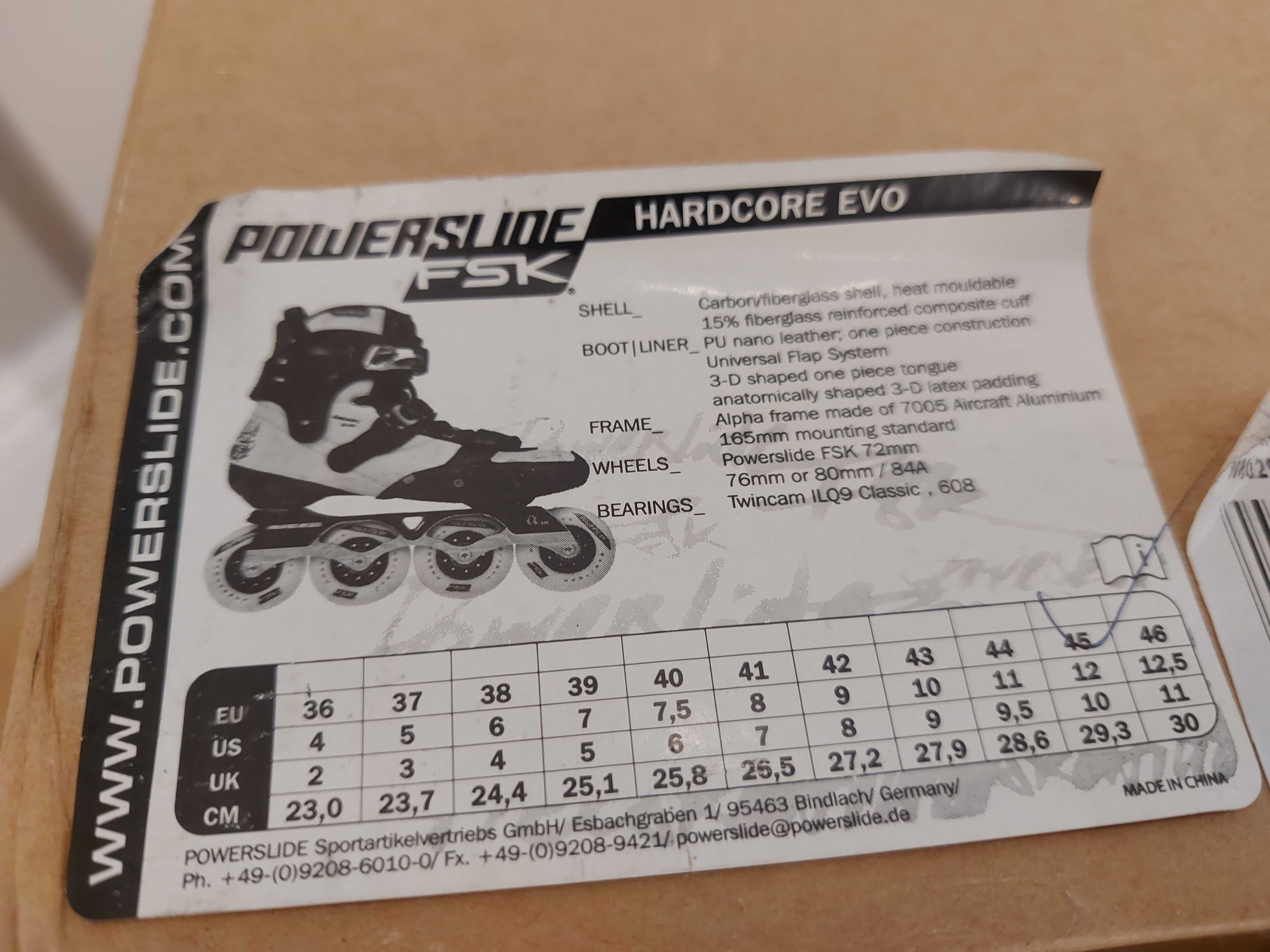 Rolki Powerslide Hardcore Evo FSK # carbon