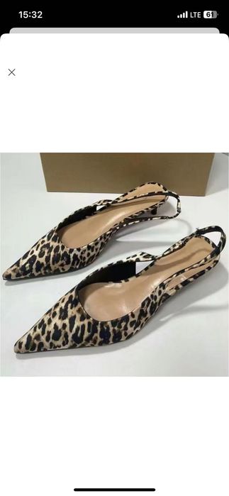 Леопардові снінг беки zara човники гострий носок
