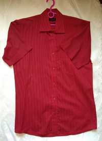 Koszula męska czerwona z krótki rękawem, rozmiar kołnierzyka 39