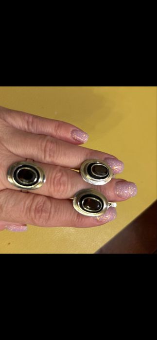 Срібний комплект з гранатом!