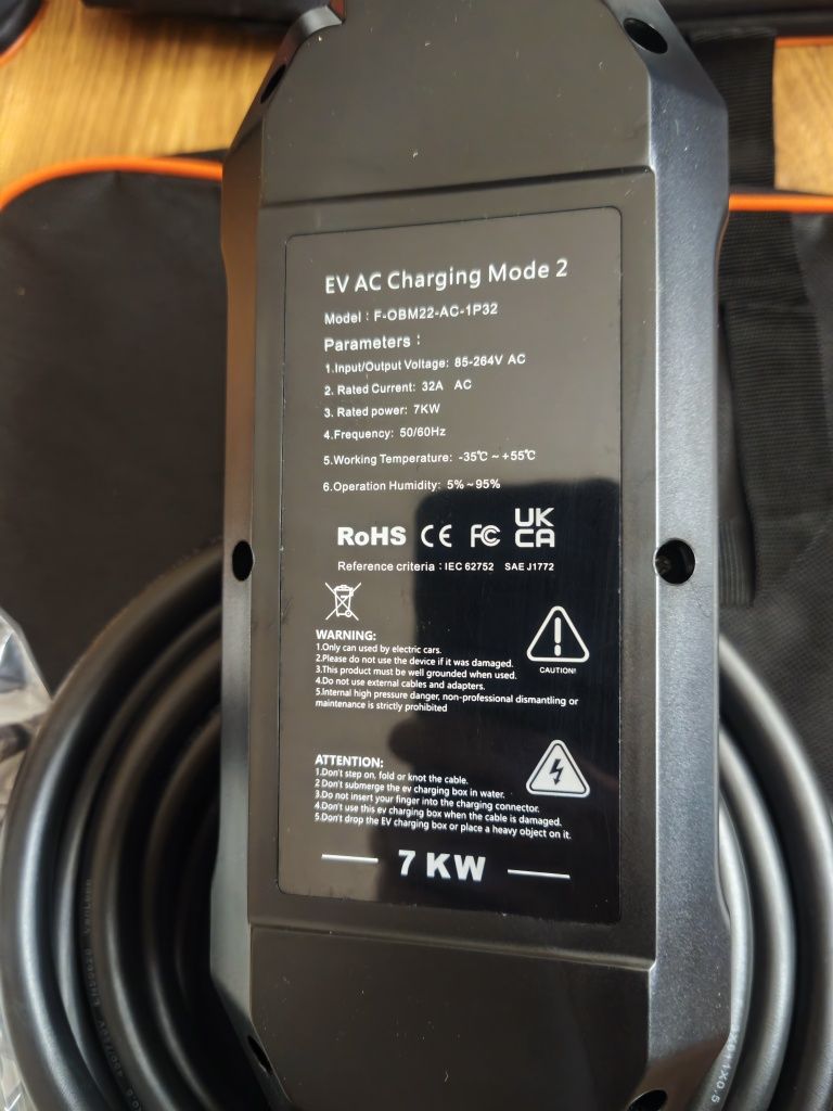 Зарядка для електромобіля Feyree 7 KW(32А) та 3.6 KW (16A) 5м Typ