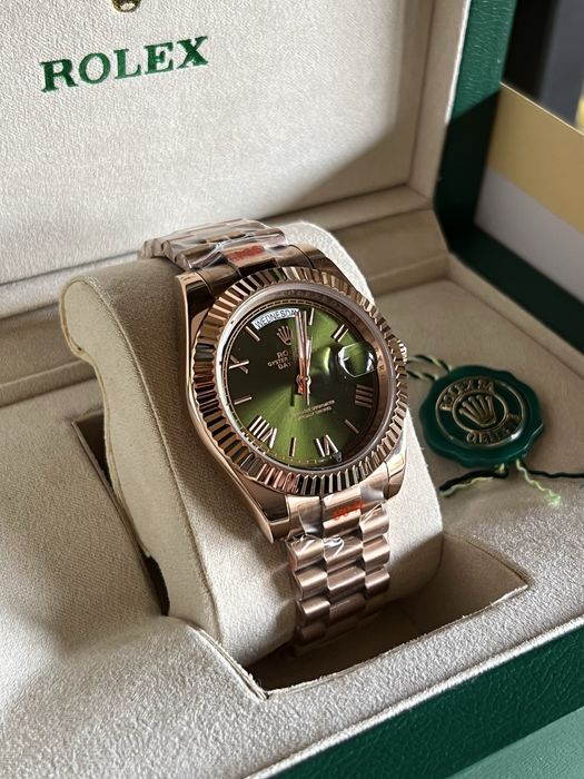 Rolex Day Date Olive Green/Rose Gold