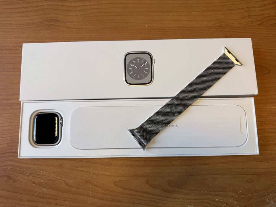Apple Watch Series 8 41MM Cellular Silver SS Case with Milanese Loop