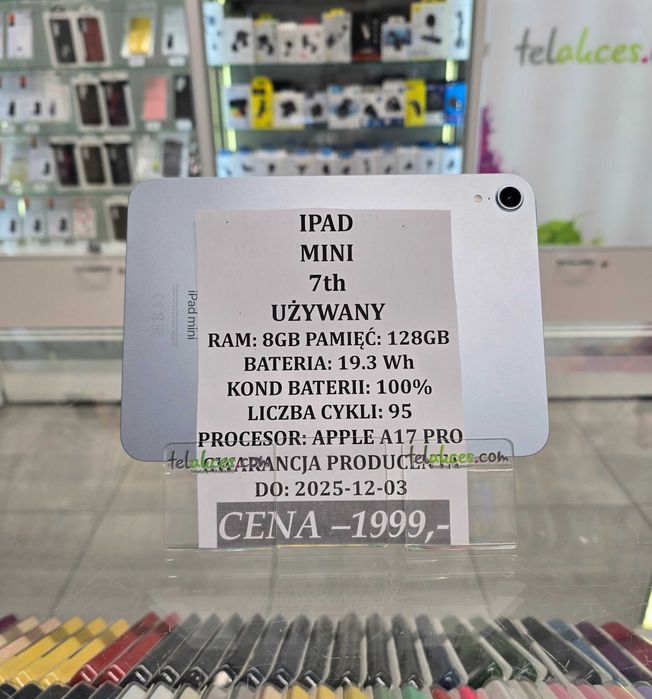 IPad Mini 7th gen 128GB Bat. 100% GWARANCJA Telakces Felicity *Raty 0%