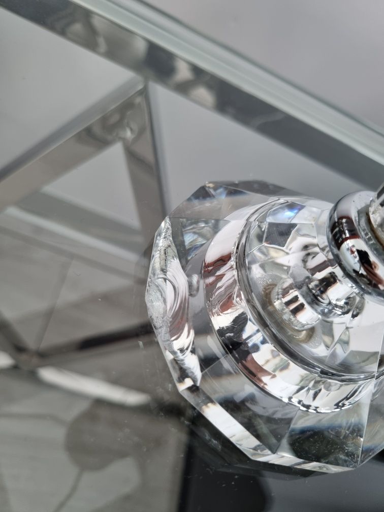 Lampa lampka kryształowa szara Cristal