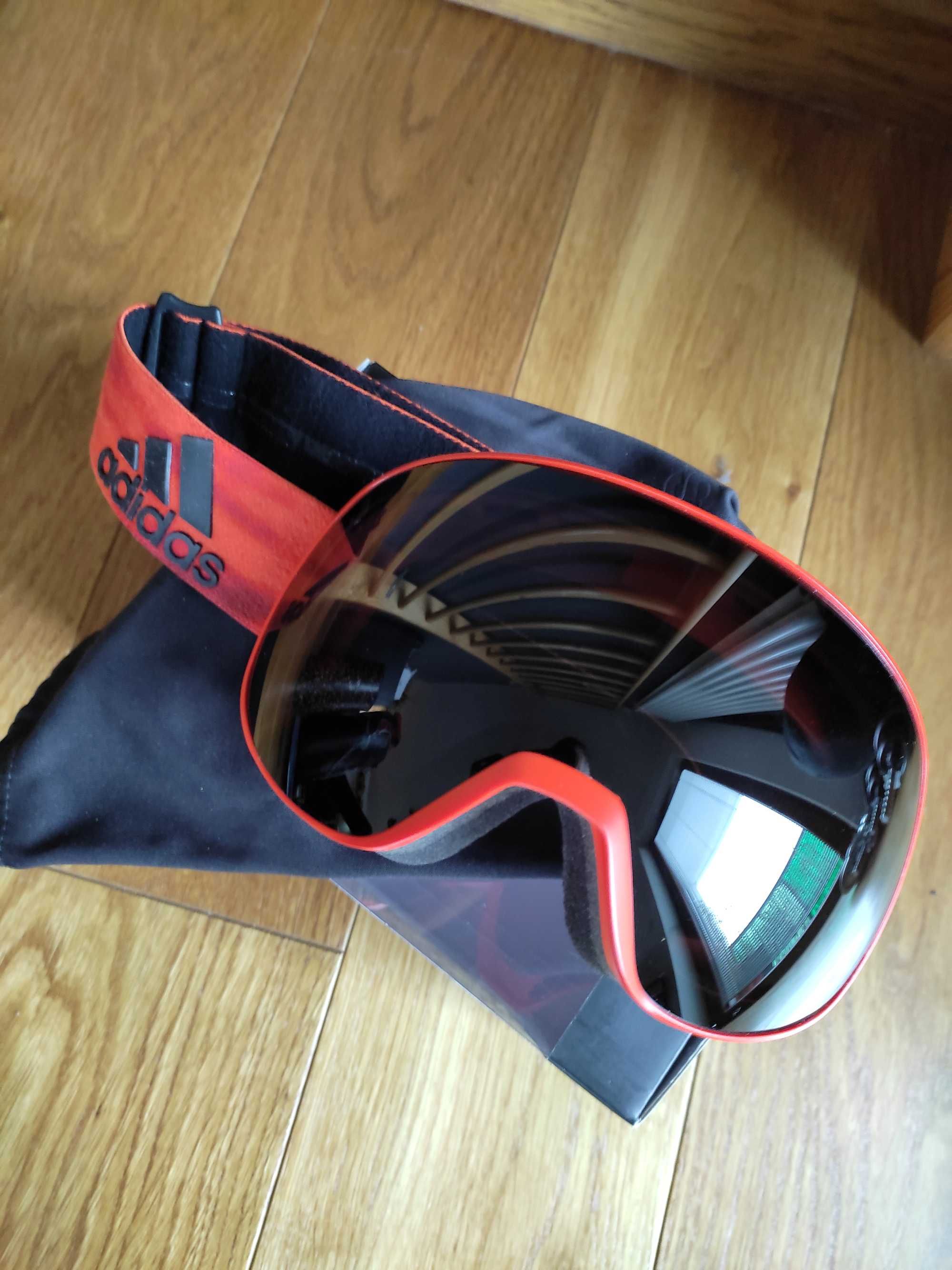 Gogle snowboardowe, narciarskie Adidas Progressor s Energy, czerwone.