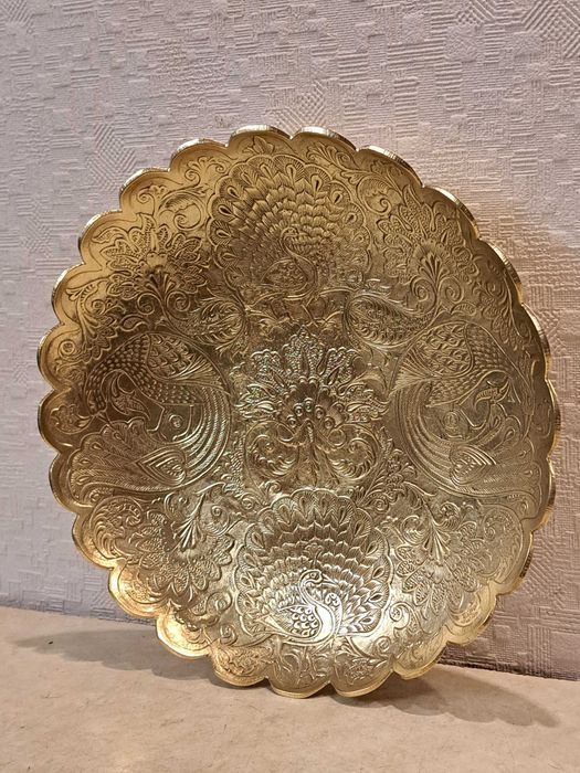 Коллекционная фруктовница - орнамент - латунь.