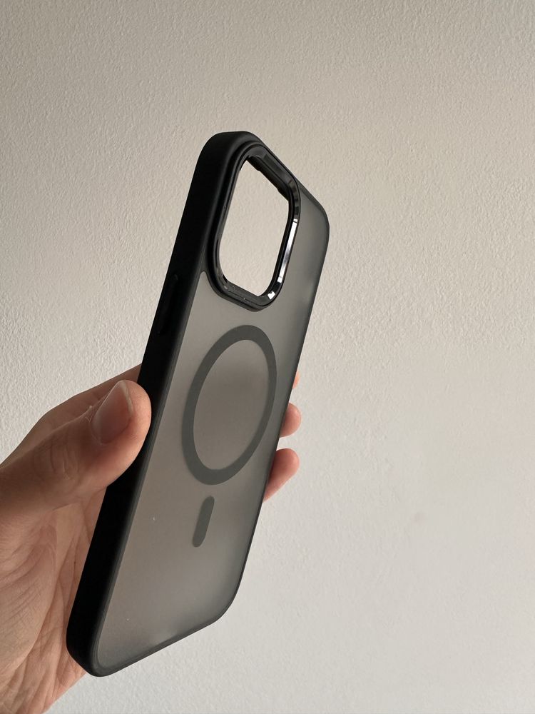 Etui Plecki MagSafe czarne + SZKŁO hartowane do iPhone 14 PRO MAX