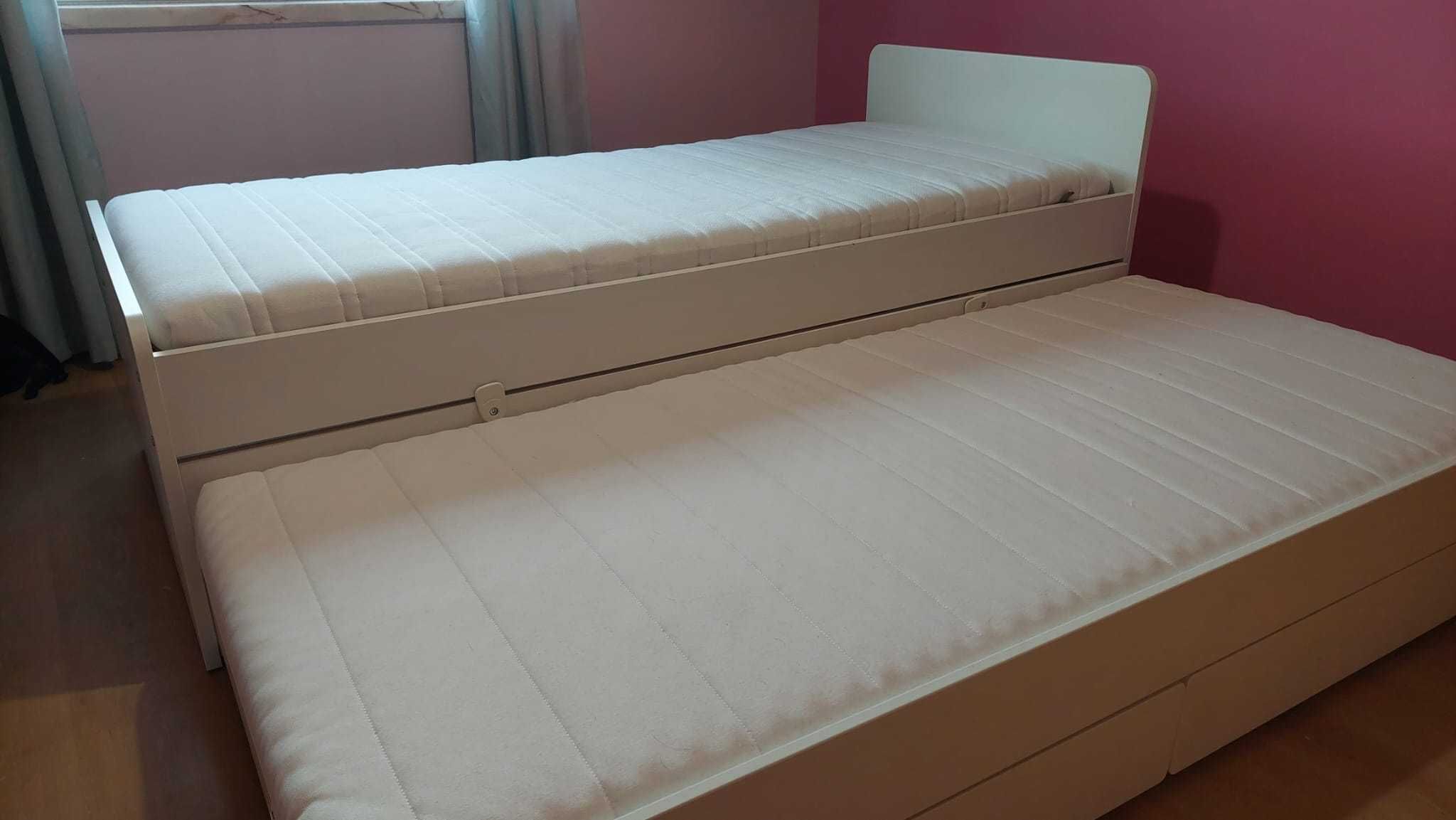 Cama IKEA SLÄKT com cama-gaveta e 2 gavetas 90x200 cm