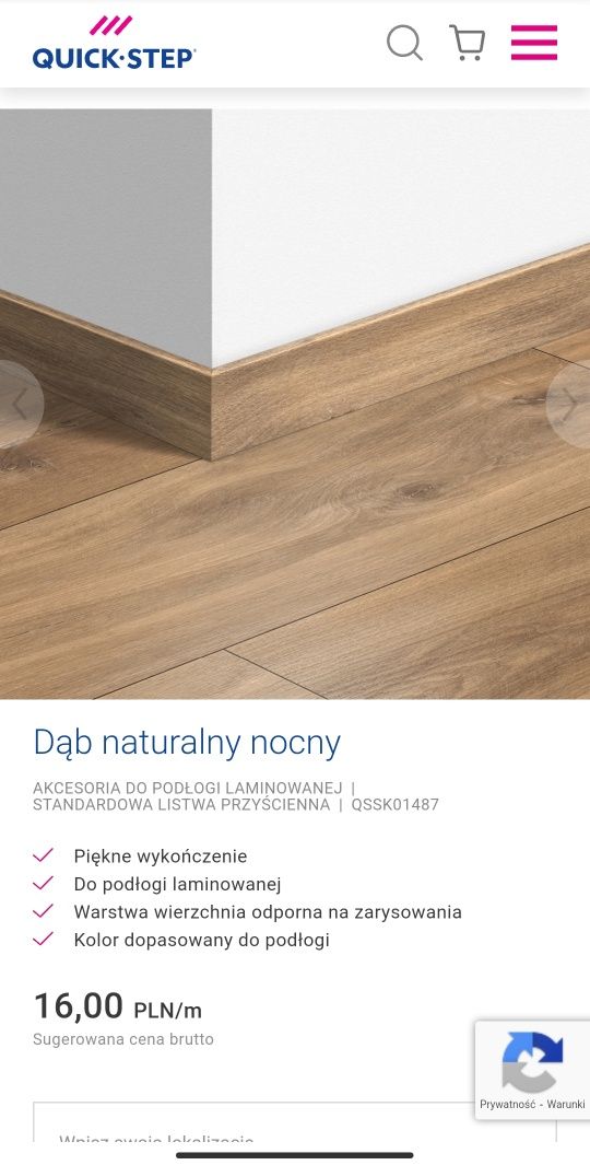 Listwa przypodłogowa quick-step MDF 12x58 dąb nocny