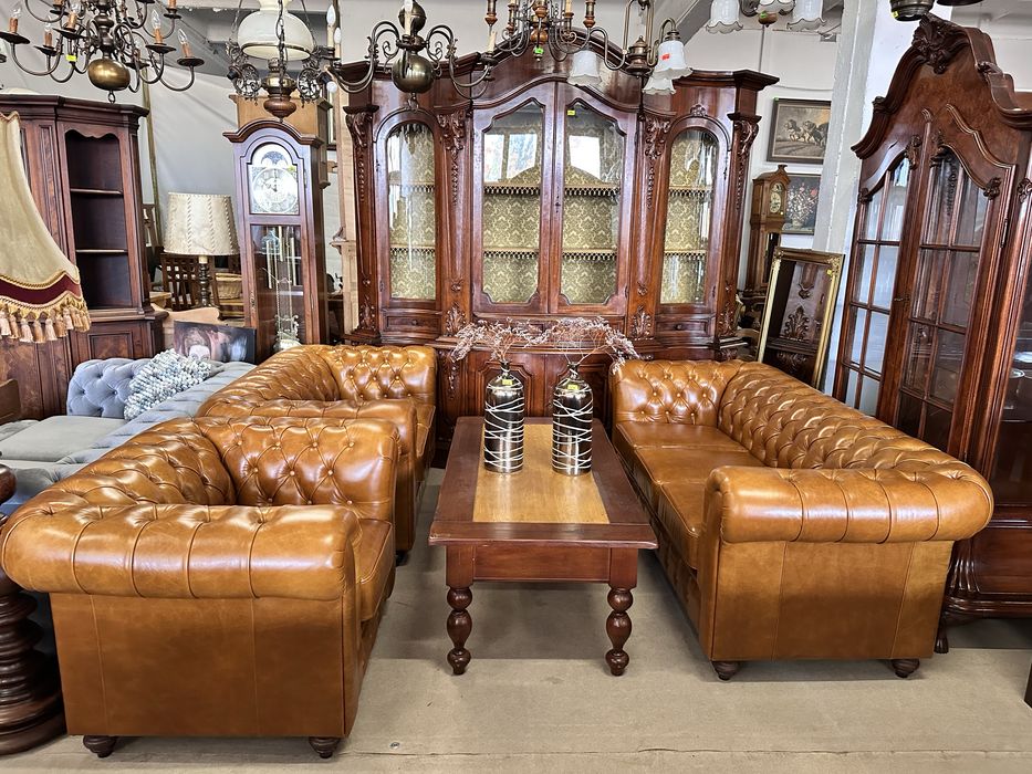 Ekskluzywny, angielski komplet CHESTERFIELD 3+2+1 :)