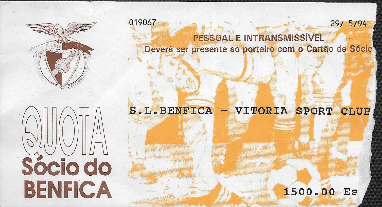Bilhetes futebol BENFICA