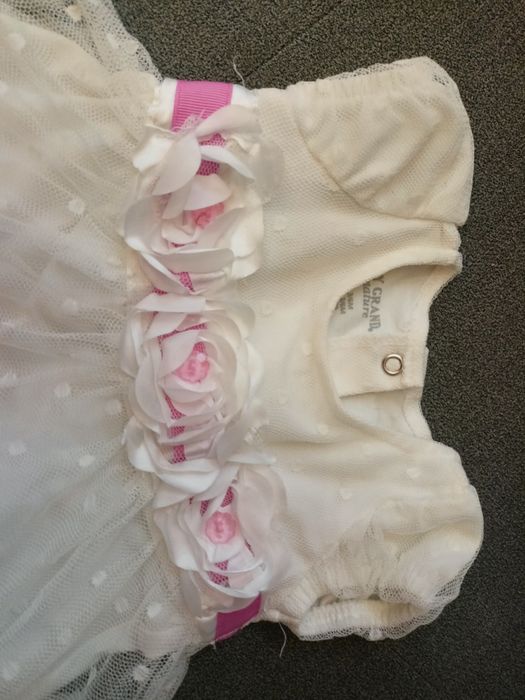 Sukienka do chrztu chrzest wesele rozmiar 62 68 3-6 miesięcy