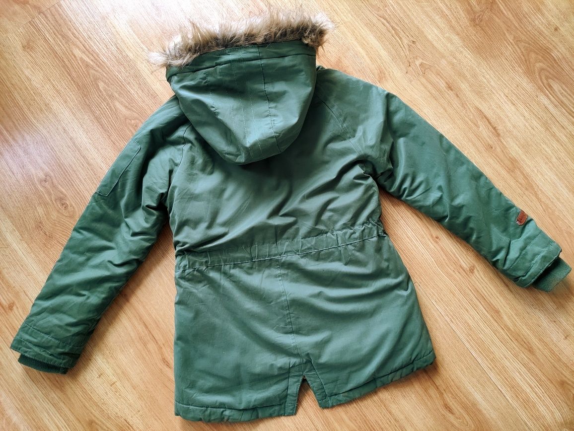 Dziewczęca kurtka parka zimowa Smyk 140-146cm // khaki zielona