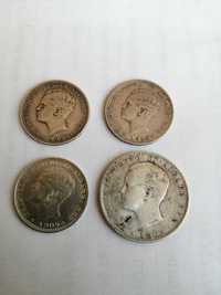 Várias moedas prata. D. Manuel ll