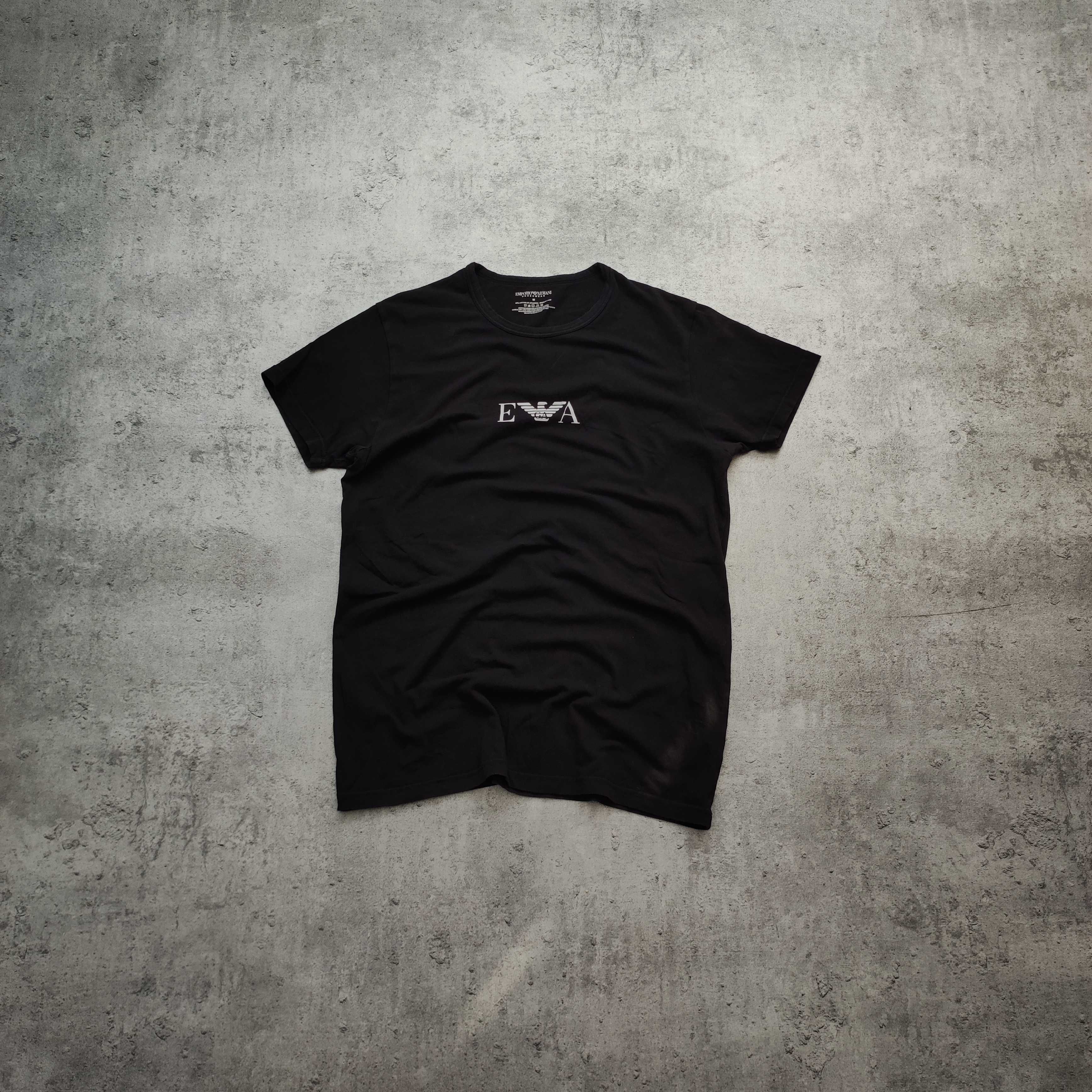 MĘSKA Koszulka Czarna Elastyczna PREMIUM Emprio Armani EA7 Casual Logo