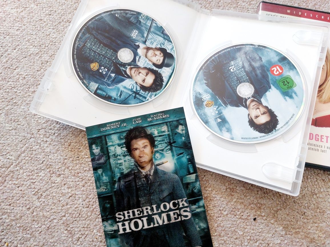 Filmy DVD "Dziennik Brigdet Jones" i "Sherlock Holmes"