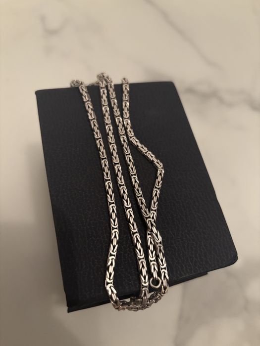 Łancuszek srebrny męski splot królewski